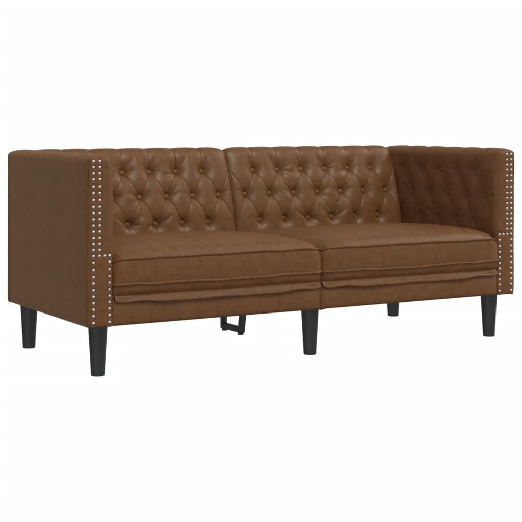 Ensemble de canapé Chesterfield en similicuir - Modèle Arthur