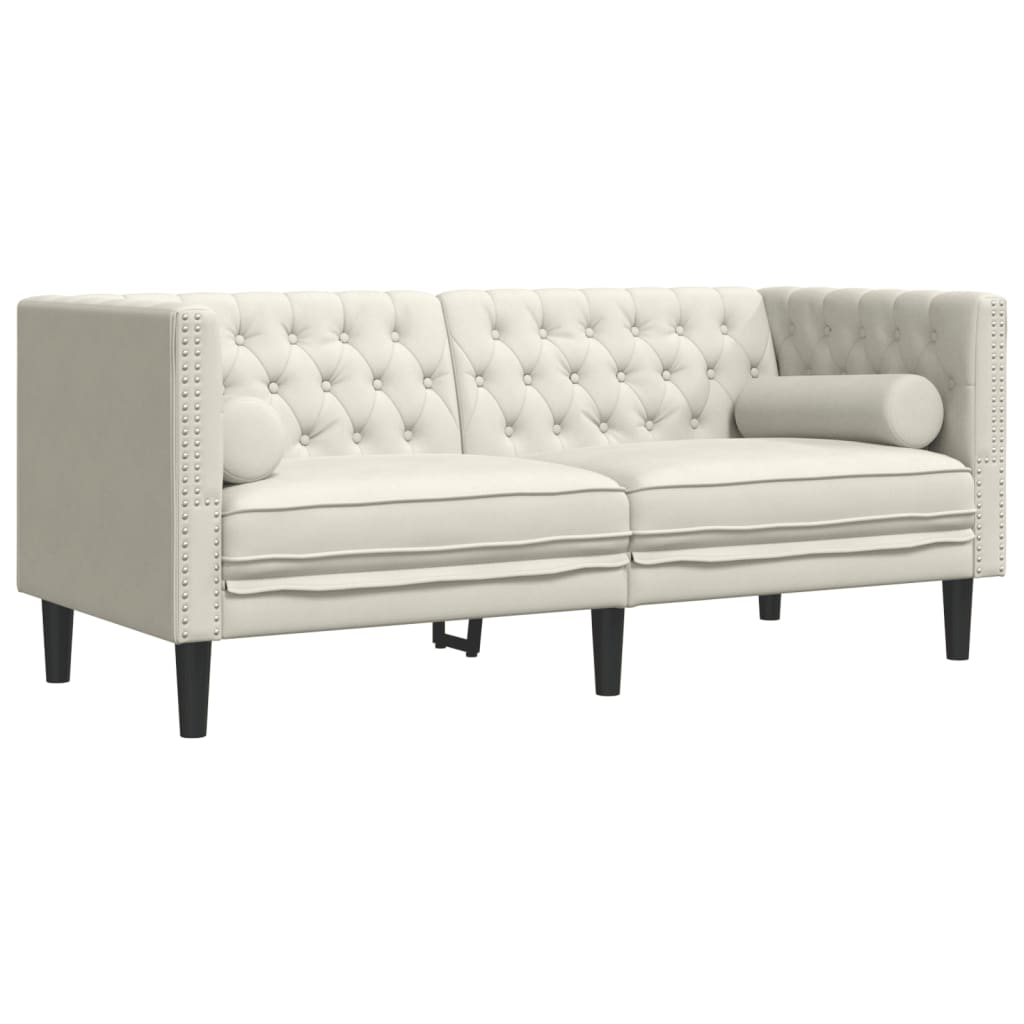 Ensemble de canapé Chesterfield avec traversins en velours - Modèle Raphaël