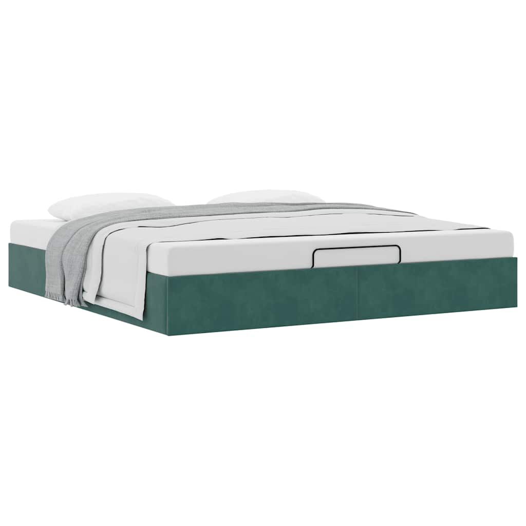Lit coffre ottoman en velours - Modèle Eden