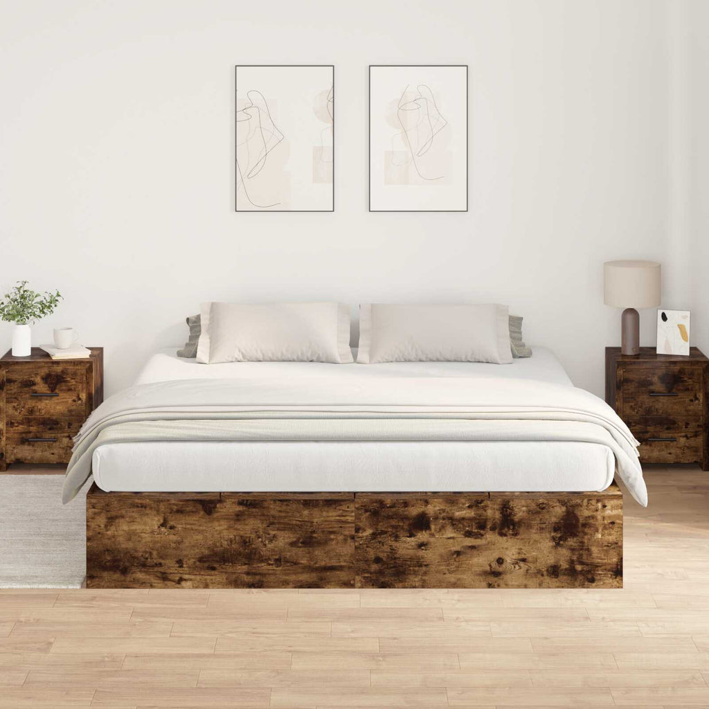Lit coffre en bois avec rangements - Modèle Lyséa
