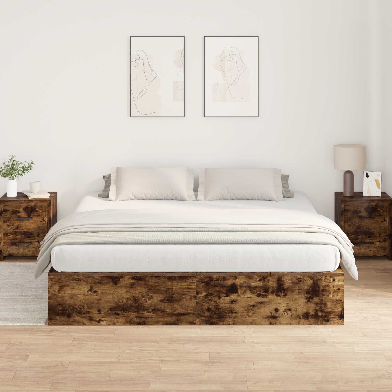 Lit coffre en bois avec rangements - Modèle Lyséa