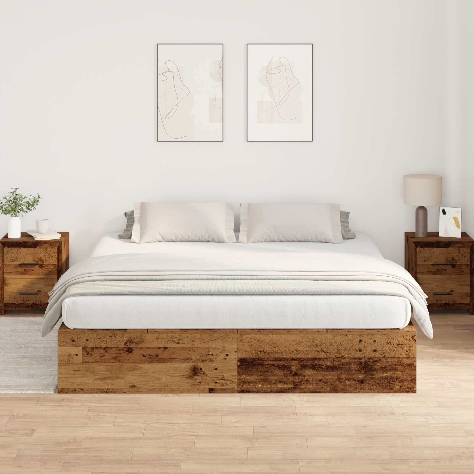 Lit coffre en bois avec rangements - Modèle Lyséa