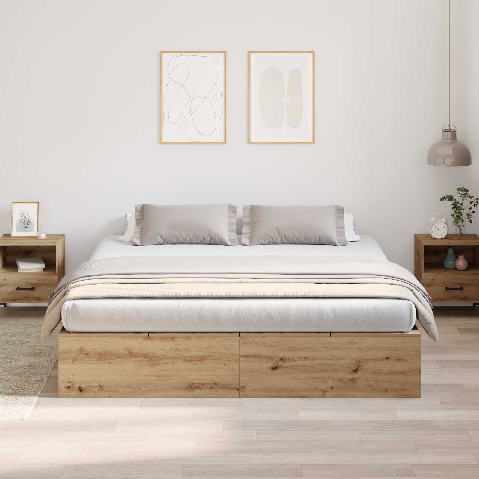 Lit coffre en bois avec rangements - Modèle Lyséa
