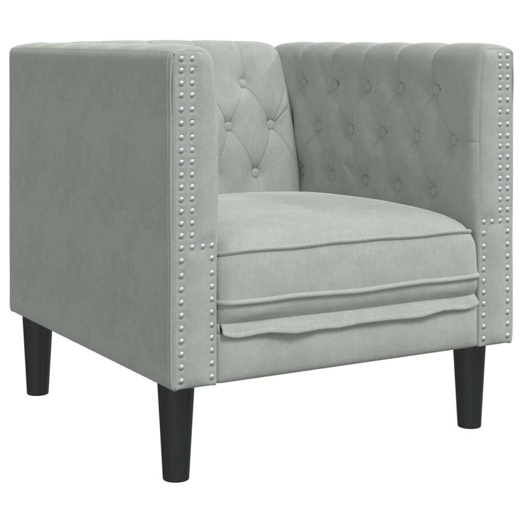 Ensemble de canapé Chesterfield avec traversins en velours - Modèle Raphaël