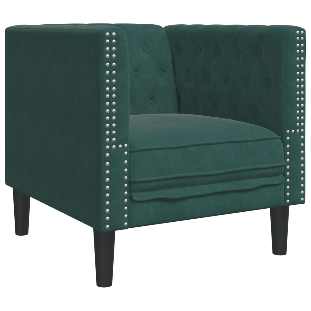 Ensemble de canapé Chesterfield avec traversins en velours - Modèle Raphaël