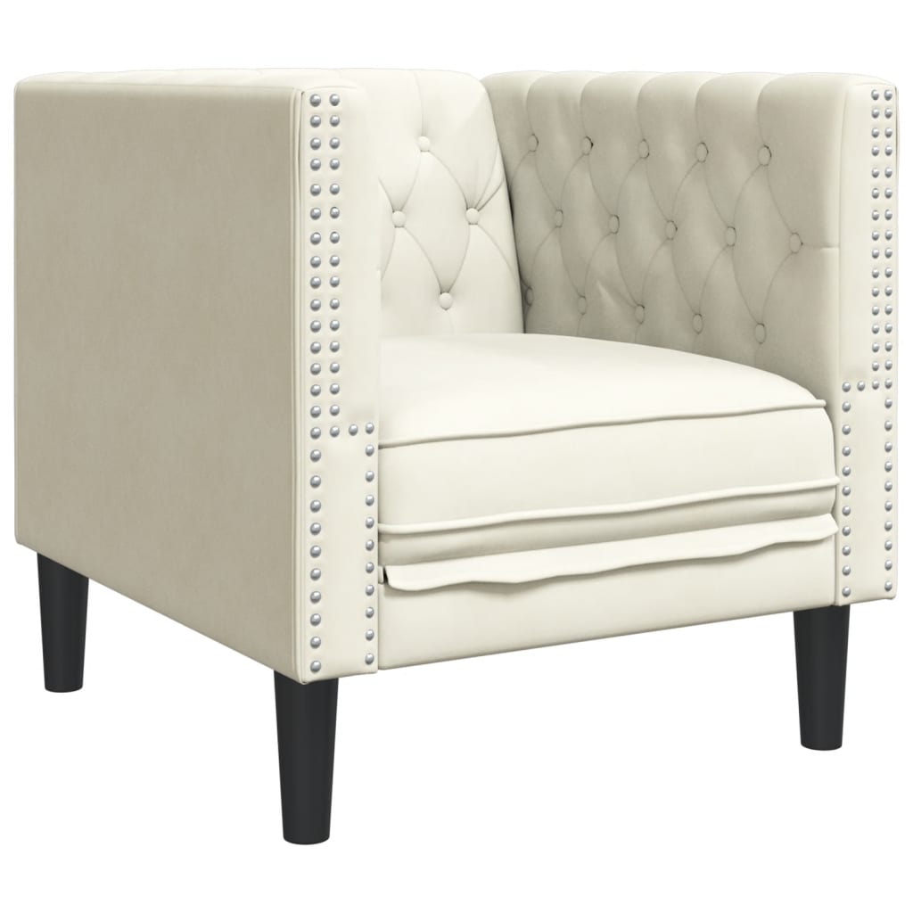 Ensemble de canapé Chesterfield avec traversins en velours - Modèle Raphaël