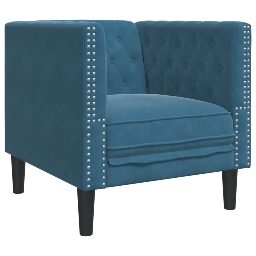 Ensemble de canapé Chesterfield avec traversins en velours - Modèle Raphaël