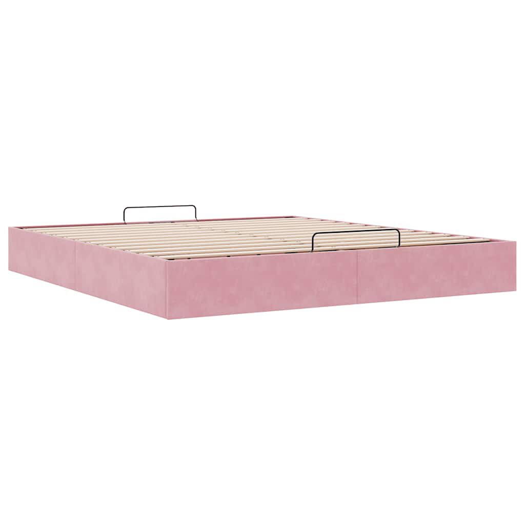 Lit coffre ottoman en velours - Modèle Eden