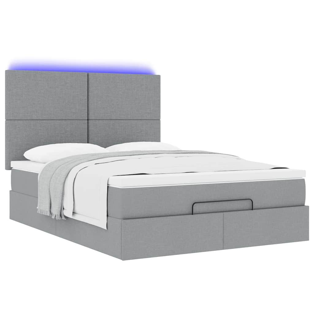 Lit coffre ottoman avec matelas - surmatelas - tête de lit XL - Modèle Eléonore