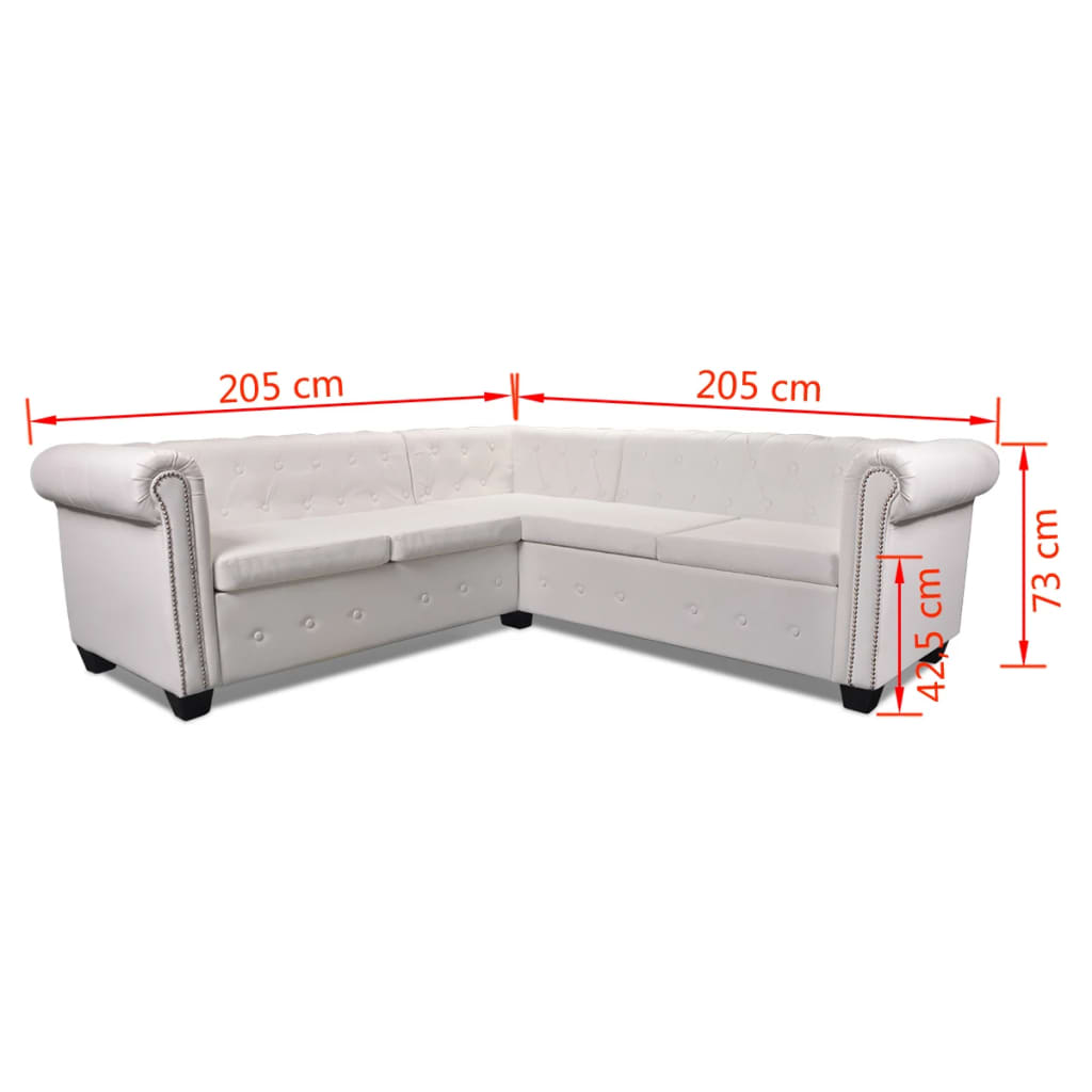 Canapé d'angle Chesterfield en similicuir - Modèle Clément
