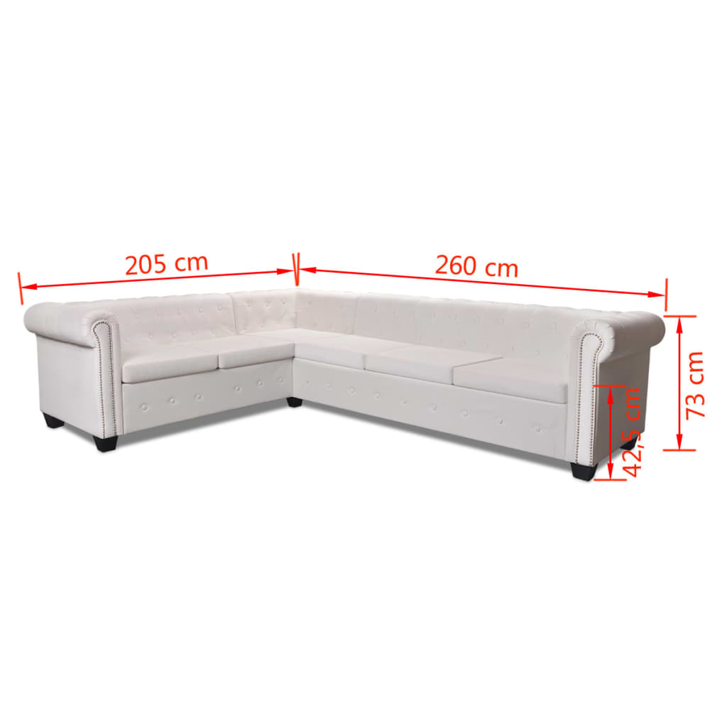Canapé d'angle Chesterfield en similicuir - Modèle Clément