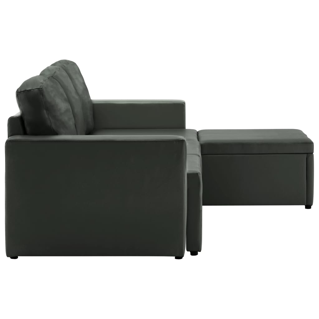 Canapé d'angle convertible en similicuir - Modèle Alma