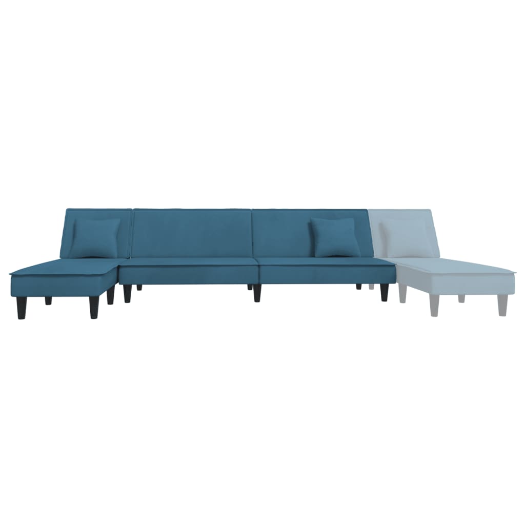 Canapé d'angle convertible en velours - Modèle Timo