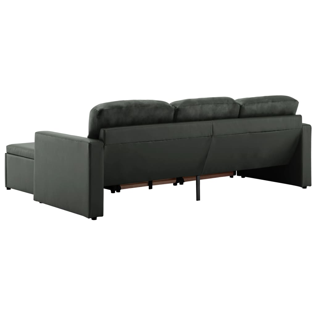 Canapé d'angle convertible en similicuir - Modèle Alma