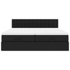 Lit coffre ottoman à LED avce matelas - surmatelas - tête de lit - Modèle Céleste