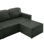 Canapé d'angle convertible en similicuir - Modèle Alma