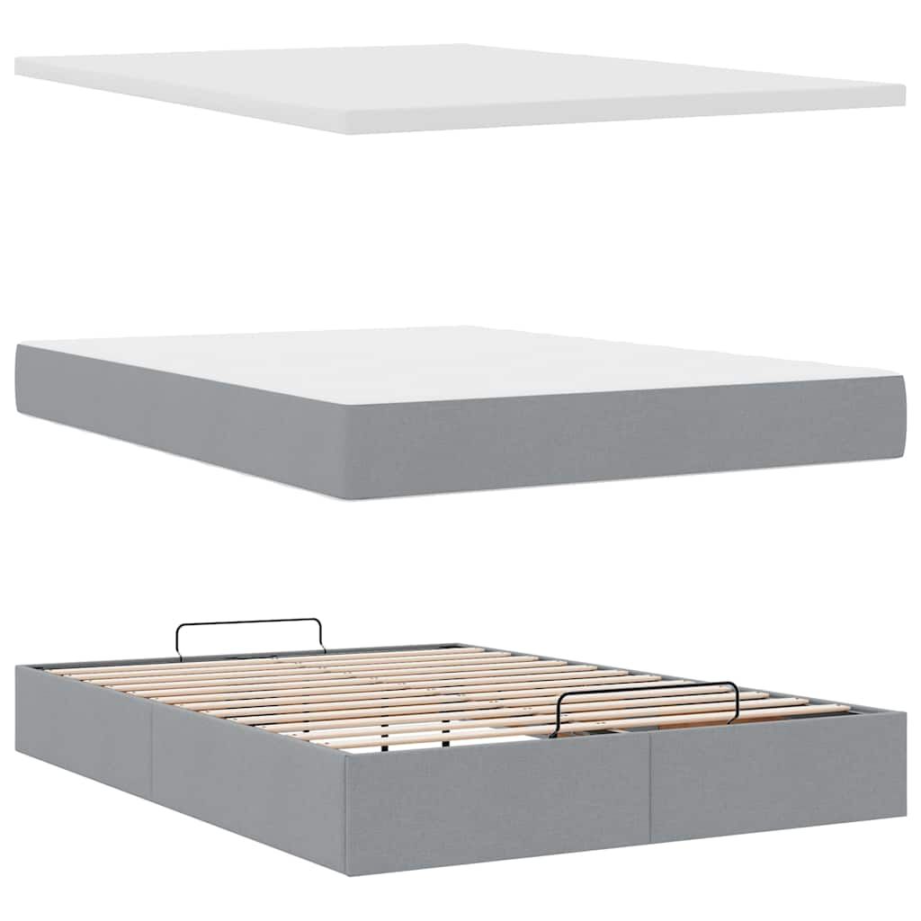 Lit coffre ottoman avec matelas - surmatelas - tête de lit XL - Modèle Eléonore