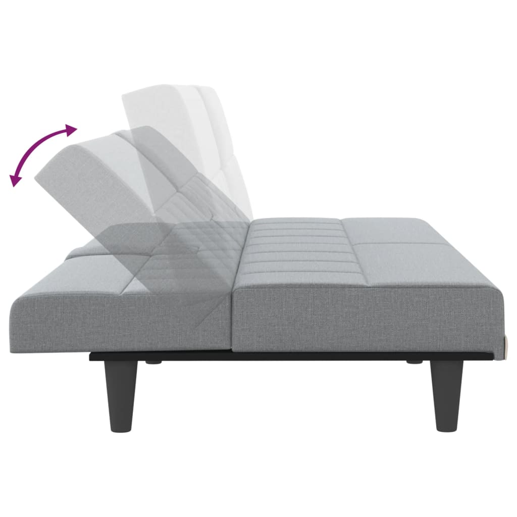 Canapé-lit avec porte gobelets en tissu - Modèle Isaure